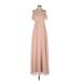 Thread Bridesmaid Cocktail Dress - A-Line Off The Shoulder Sleeveless: Tan Solid Dresses - New - Women's Size 2