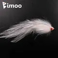 Bimoo 1pc/3pcs Size #2/0 Saltwater White Bait Streamer Fly Suspending Streamer Musky Bass Fishing