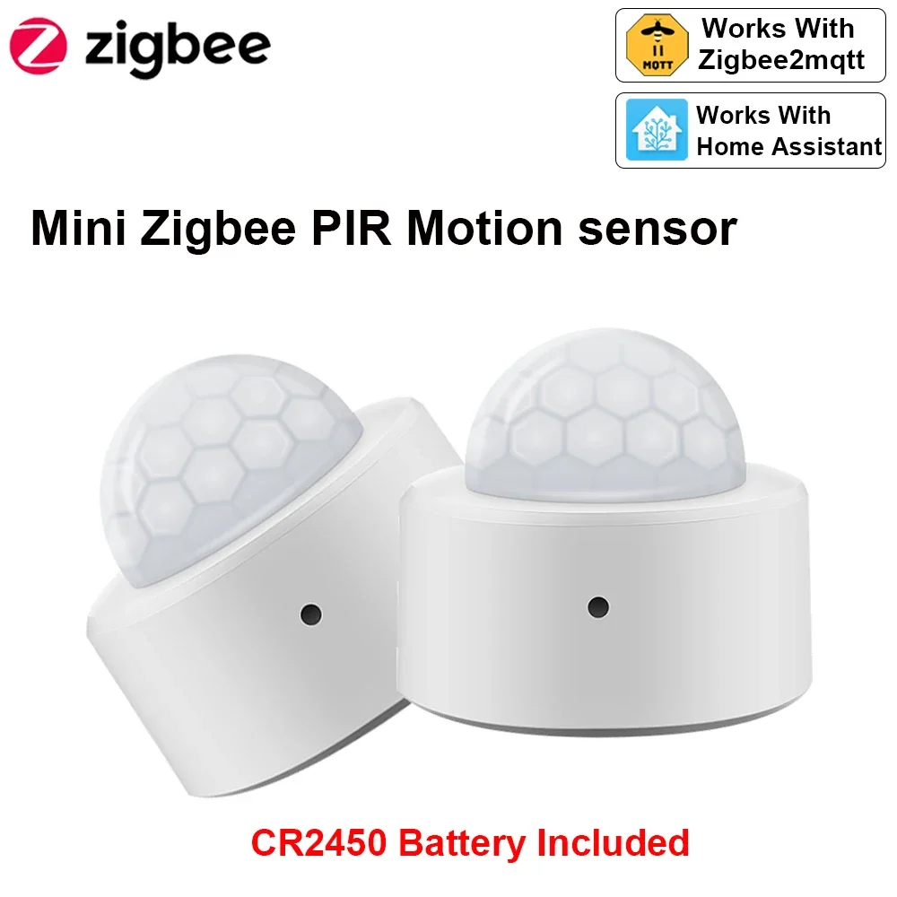 Haozee 2-in-1 Zigbee Mini-PIR-Bewegungsmelder + passiver Infrarot-Sicherheits-Einbruchmeldeanlage mit hellem Lux-Licht Image
