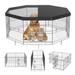 VEVOR Dog Playpen, 8 Panels Foldable Metal Dog Exercise Pen 24" H Pet Fence Puppy Crate Kennel with Ground Stakes