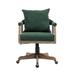 Home Office Boucle Upholstered Swivel Chair with Ergonomic Back and Metal Legs