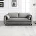 Modern Upholstered Velvet Sofa with Pillowed Back Cushions