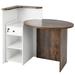 Front Reception Office Desk with Open Shelf and Lockable Drawer