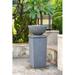 44.5 in. Outdoor Zen Bowl Garden Gray Polyresin Cascading Waterfall Fountain for Garden Lawn Backyard Porch