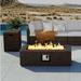 COSIEST Outdoor Patio Rectangle Fire Pit with Tank Cover Table - 42" W x 17" L x 13" H