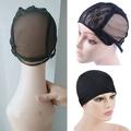 Black Adjustable Weaving Cap For Making Wigs and Stretchable Spandex Dome Style Wig Cap Professional Style Black One Size Fits Most (Dome Cap + Weaving Cap)