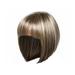 Cuekondy Girl Natural Gold Party Wig Short Full Straight Hair Fashion Synthetic Wig