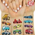 xo Fetti Cars and Trucks Temporary Tattoos for Kids - 42 Glitter style | Birthday Party Supplies Race Car Party Favors + Construction Decor