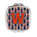 Carolines Treasures Letter W Football Orange - Blue & White Compact Mirror