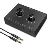 4 Way 3.5mm Stereo Audio Switch AUX 3.5mm Audio Switch Audio Switcher Pive Speaker Headphone Manual Selector