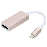 Uxcell TYPE C to Display Port (DP) Adapter Video Converter USB-C Cable External HD DP Device for HDTV Gold Tone