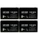 4x Pack - Compatible Tripp Lite SU3000RTXR3U Battery - Replacement UB1280 Universal Sealed Lead Acid Battery (12V 8Ah 8000mAh F1 Terminal AGM SLA) - Includes 8 F1 to F2 Terminal Adapters