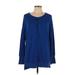 Gibson Long Sleeve T-Shirt: Blue Print Tops - Women's Size Large