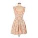 Love...ady Casual Dress - A-Line Scoop Neck Sleeveless: Orange Dresses - Women's Size Medium