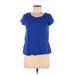 Calvin Klein Performance Short Sleeve T-Shirt: Blue Tops - Women's Size Medium