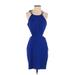 Aidan by Aidan Mattox Cocktail Dress - Bodycon: Blue Solid Dresses - Women's Size 4