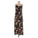 Forever 21 Casual Dress Scoop Neck Sleeveless: Black Floral Dresses - Women's Size Medium