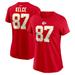 Women's Nike Travis Kelce Red Kansas City Chiefs Player Name & Number T-Shirt
