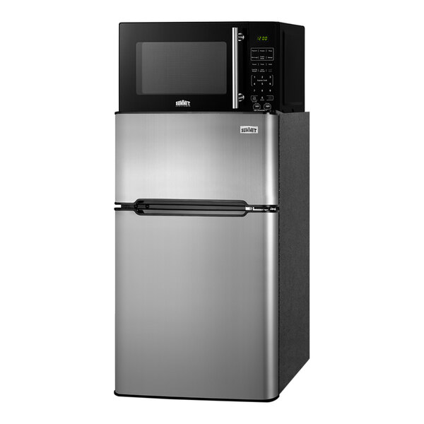 Summit Appliance MRF34BSSA 3.2 Cu. Ft. Compact Two Door Built-In Refrigerator with Microwave - 115V