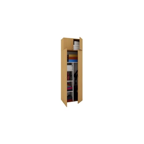 VCM Vandol II Universalschrank, Reinigungsschrank mit Oberschrank 4 Türen Buche dekor.