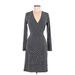 Ann Taylor Casual Dress - Sheath Plunge Long sleeves: Black Dresses - Women's Size 8 Petite