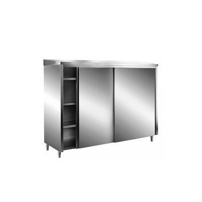 Saro Edelstahl-Lagerschrank mit Schiebetüren AISI 430, Schrägdach, Breite 1600mm, Tiefe 700mm Image