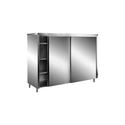 Saro Edelstahl-Lagerschrank mit Schiebetüren AISI 304, Flachdach, Breite 1000mm Image