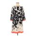 Eliza J Casual Dress - Shift: Black Floral Dresses - Women's Size 8