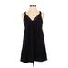 Lucky Brand Casual Dress - Mini V Neck Sleeveless: Black Print Dresses - Women's Size X-Small