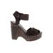 Hoss Intropia Heels: Brown Solid Shoes - Women's Size 38 - Open Toe