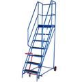 7 Tread Mobile Warehouse Steps | ANTI-SLIP STEP EN131-7 | 2.75m Portable Safety Ladder Stairs & Wheels – 1.75m Platform Height – Handrail & Guardrail Safe Picking – STRONG STEEL FRAME Easy Movement