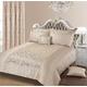 Sweet Dreams Jacquard Premium Embroidered Gold Damask Floral Bedding Duvet Quilt and Pillowcase Set (Bedding Set, Super King)