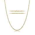 18K Yellow Gold 1.5MM, 1.8MM, 2MM, 2.5MM, 3MM, 4MM, or 5MM Diamond Cut Rope Chain Necklace Unisex Sizes 16"-30" gold