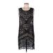 Ella Moss Casual Dress - Mini Scoop Neck Sleeveless: Black Solid Dresses - Women's Size Medium