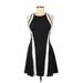 Shein Casual Dress - Mini Halter Sleeveless: Black Solid Dresses - Women's Size 6