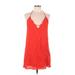 Forever 21 Casual Dress - Shift Halter Sleeveless: Red Print Dresses - Women's Size Large