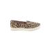 Dr. Scholl's Flats: Slip On Platform Casual Brown Leopard Print Shoes - Women's Size 8 1/2 - Almond Toe