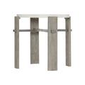 Bernhardt Foundations End Table Wood/Stainless Steel in Brown/Gray | 24 H x 26.38 W x 26.38 D in | Wayfair 306125