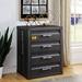 Builddecor Cargo 4 Drawer Accent Chest, Chest Of Drawers, Storage Chest, Bedroom Chest, Modern Chest in Black/Gray | Wayfair MIUMIU37956