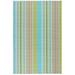 Blue/Green 96 x 60 x 0.15 in Area Rug - Dash and Albert Rugs Aquinnah Ticking Multi Machine Washable Rug Polyester | 96 H x 60 W x 0.15 D in | Wayfair