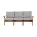 Fairfield Chair 77" Wide Outdoor Teak Patio Sofa w/ Cushions Wood/Natural Hardwoods in Gray | 36 H x 77 W x 34 D in | Wayfair