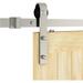 JUBEST Sliding Standard Single Track Barn Door Hardware Kit, Silver Nickel in Gray | 1.57 H x 84 W x 1.33 D in | Wayfair WF-TSQ04SN-B-2S-a-7FT