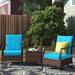 Winston Porter 3 Piece Seating Group w/ Cushions Synthetic Wicker/All - Weather Wicker/Wicker/Rattan in Blue | Outdoor Furniture | Wayfair