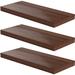 Latitude Run® Valts Floating Shelf Set w/ Invisible Wall Mount Bracket Wood in Red/Brown | 1 H x 24 W x 10 D in | Wayfair