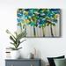 Red Barrel Studio® Tall Trees VII - Wrapped Canvas Painting Canvas, Solid Wood in Blue/Green/Yellow | 18 H x 1 D in | Wayfair