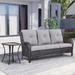 Red Barrel Studio® Schutt 75" Wide Outdoor Patio Sofa w/ Cushions & Side Table Synthetic Wicker/All - Weather Wicker/Wicker/Rattan | Wayfair