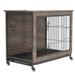 Tucker Murphy Pet™ Double Door Pet Crate w/ Lockable Entrance & Pull-out Tray Wood in Brown | 26 H x 23.6 W x 20 D in | Wayfair