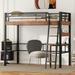 Mason & Marbles Holtzman Loft Bed Metal in Black/Gray | 70 H x 43 W x 78.7 D in | Wayfair DBD414390F4A42A0863AFDB833A163A6