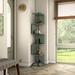 Ebern Designs Seldovia Corner Bookcase Wood in Green | 64 H x 12 W x 12 D in | Wayfair 84898A90C61349DEBBB18C265940EDE0