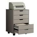 Ebern Designs Uranio 5 Drawer Chest, Mobile File Cabinet w/ Wheels, Storage Cabinet, Mobile Lateral Printer Stand in Gray | Wayfair